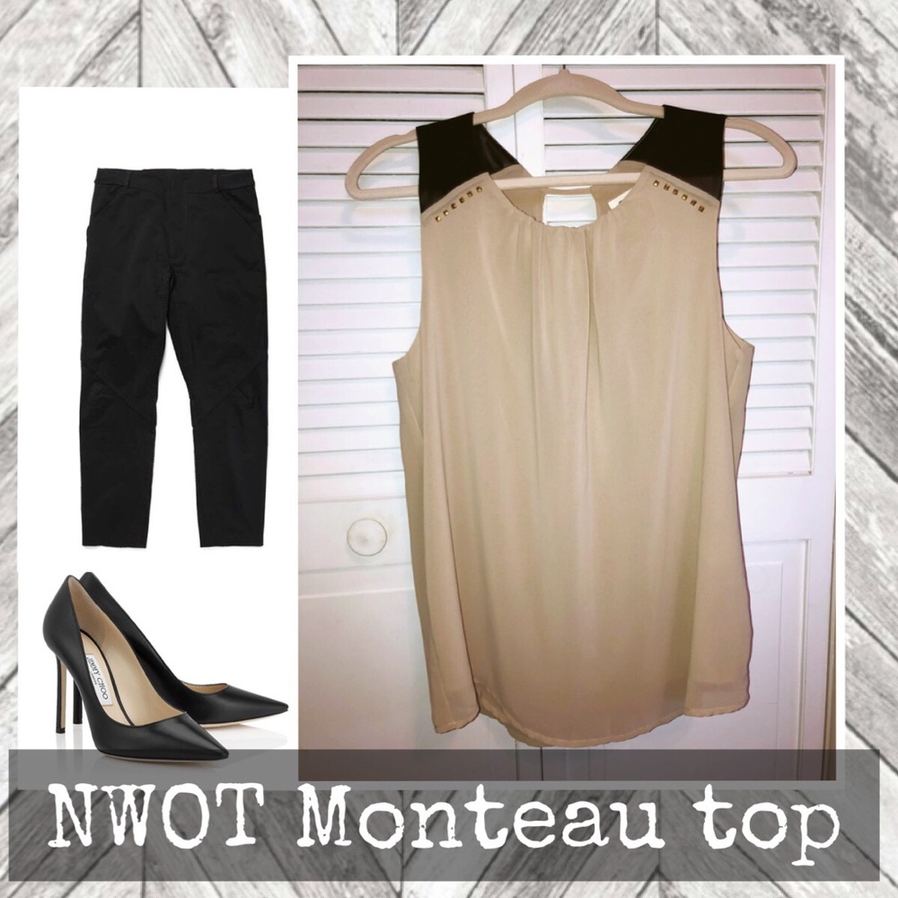 Tan Monteau sleeveless tunic top